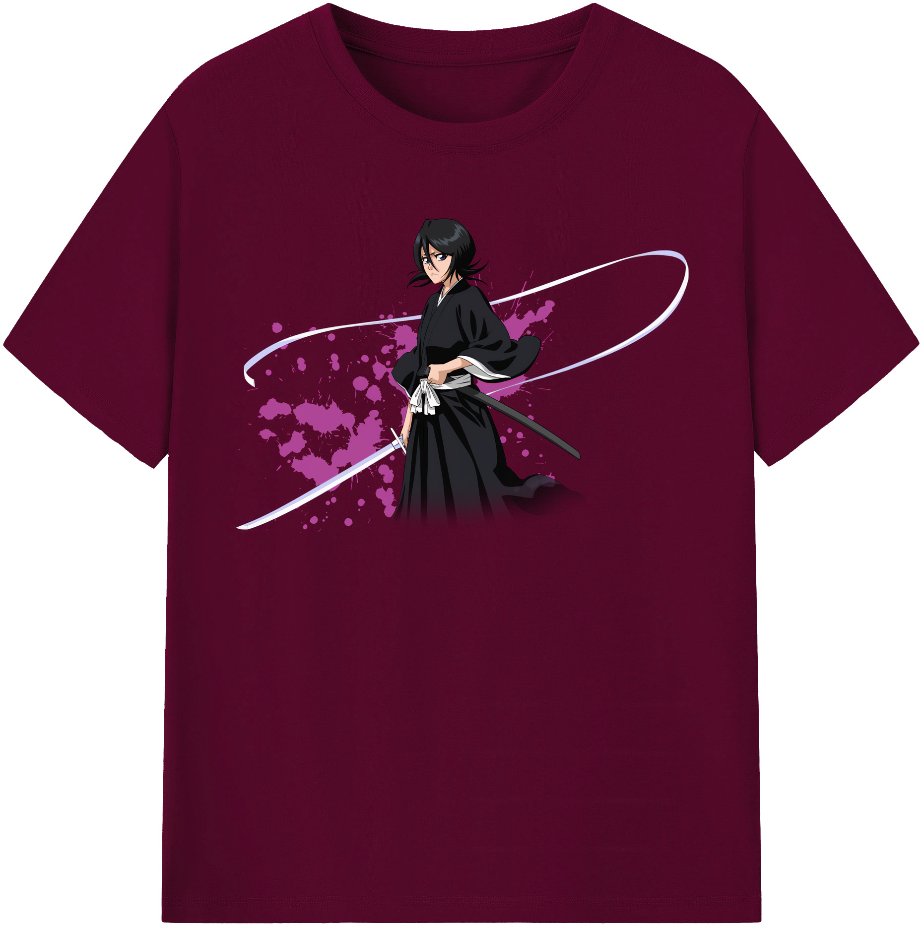 （画像用） ブリーチ 朽木ルキア BLEACH Kuchiki Rukia レディースカジュアルプリントTシャツ（綿100％）